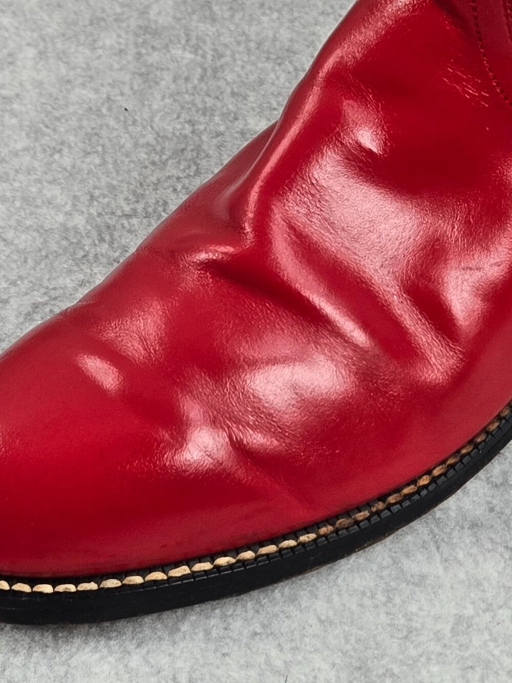 Tony Lama Red Boots Womens 7.5 B Ropers Leather Western Rodeo Cowboy Cowgirl - Picture 13 of 16
